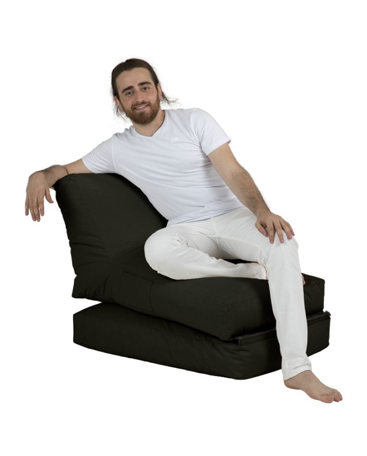 NORDVRK Siesta utendrs bnnepose/solseng, sammenleggbar/uttrekkbar, rektangulr - svart polyester