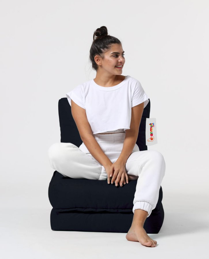 NORDVRK Siesta utendrs bnnepose/solseng, sammenleggbar/uttrekkbar, rektangulr - svart polyester