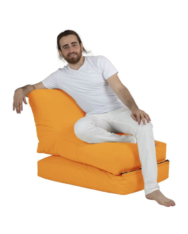 NORDVÄRK Siesta utendrs bnnepose/solseng, sammenleggbar/uttrekkbar, rektangulr - oransje polyester