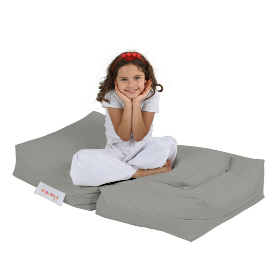 NORDVRK Kids utendrs 1 bnneposestol og 1 puff for barn - rykfarget polyester (sett med 2)