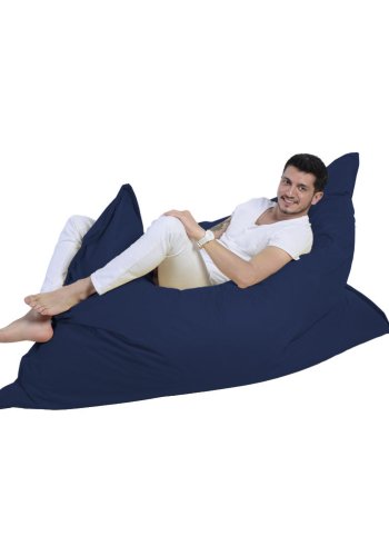 NORDVÄRK Kjempestor utendrs saccosekk med pute - mrkebl polyester (140x180)