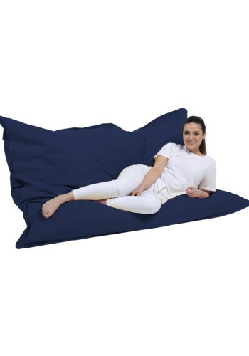 NORDVÄRK Kjempestor utendrs saccosekk med pute - mrkebl polyester (140x180)