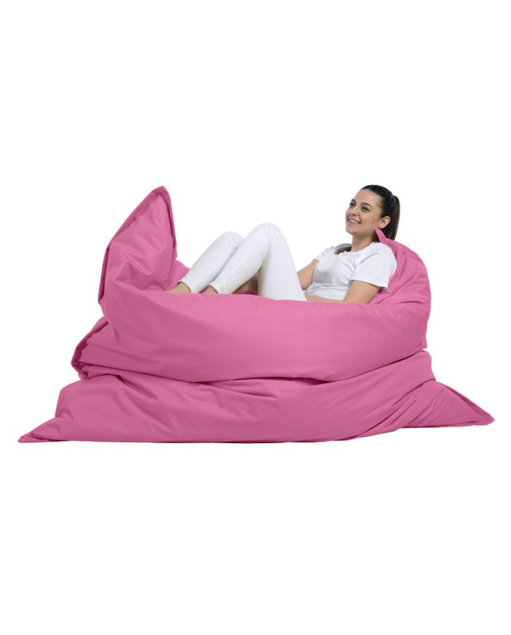 NORDVÄRK Kjempestor utendrs saccosekk - rosa polyester (140x180)