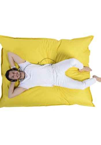 NORDVÄRK Kjempestor utendrs saccosekk, rektangulr - gul polyester (140x180)