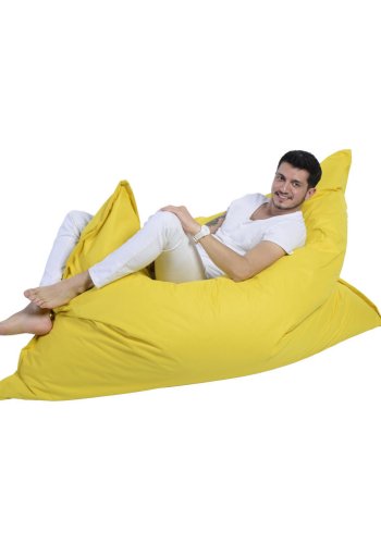 NORDVÄRK Kjempestor utendrs saccosekk, rektangulr - gul polyester (140x180)