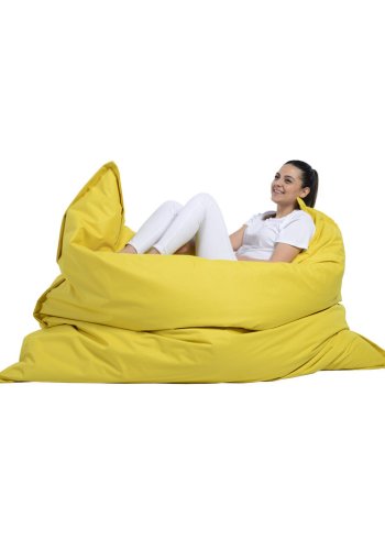 NORDVÄRK Kjempestor utendrs saccosekk, rektangulr - gul polyester (140x180)