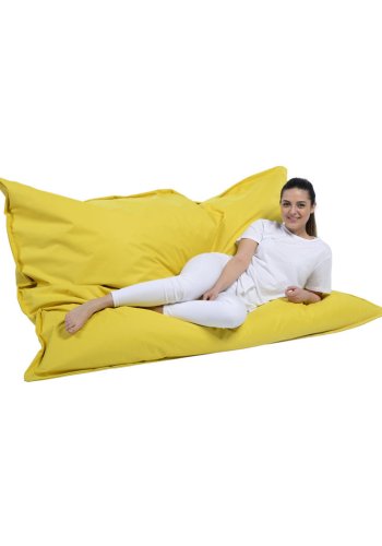 NORDVÄRK Kjempestor utendrs saccosekk, rektangulr - gul polyester (140x180)