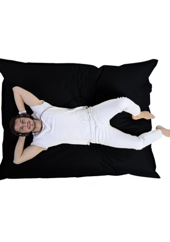 NORDVÄRK Kjempestor utendrs saccosekk med pute - svart polyester (140x180)