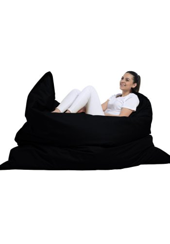 NORDVÄRK Kjempestor utendrs saccosekk med pute - svart polyester (140x180)