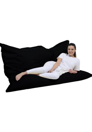 NORDVÄRK Kjempestor utendrs saccosekk med pute - svart polyester (140x180)