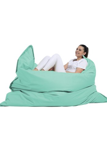 NORDVRK Kjempestor utendrs saccosekk, rektangulr - turkis polyester (140x180)