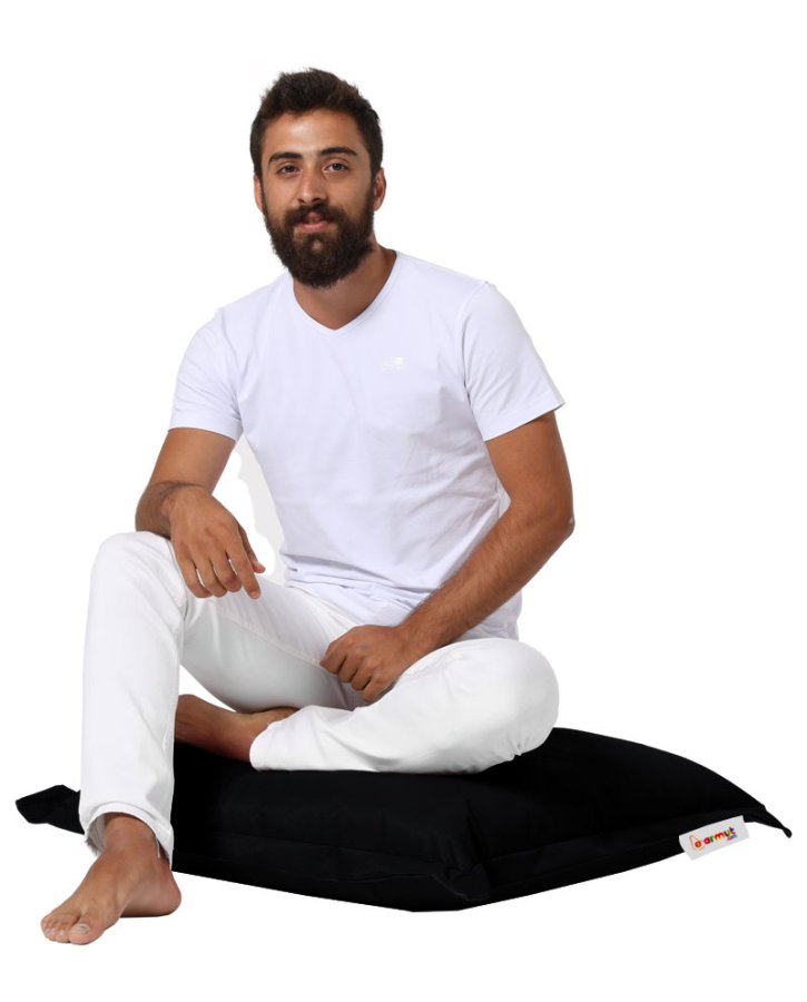 NORDVRK utendrs gulvpute, firkantet - svart polyester (70x70)