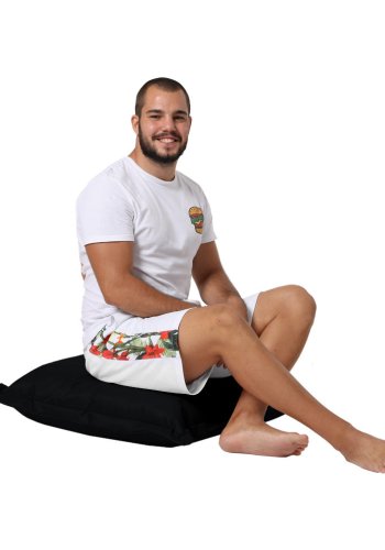 NORDVRK utendrs gulvpute, firkantet - svart polyester (70x70)