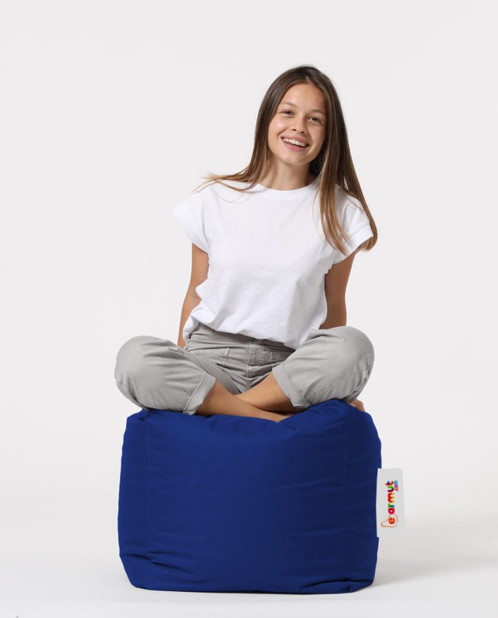 NORDVRK utendrs puff, firkantet - bl polyester (45x45)