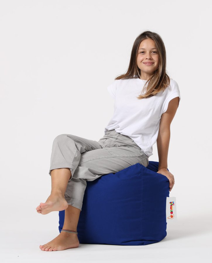 NORDVRK utendrs puff, firkantet - bl polyester (45x45)