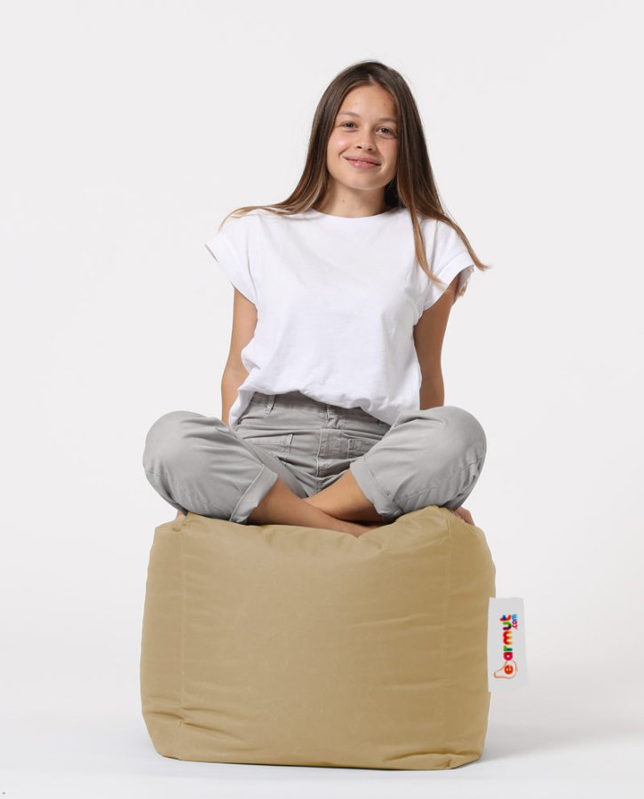 NORDVÄRK utendrs puff, firkantet - mink polyester (45x45)