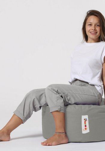 NORDVRK utendrs puff, rund - rykfarget polyester (55)