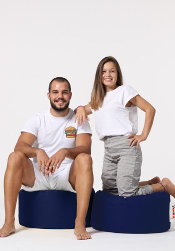 NORDVÄRK utendrs puff, rund - mrkebl polyester (55)