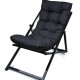 NORDVÄRK utendrs solstol, m. svart pute, justerbar ryggsttte - svart metall