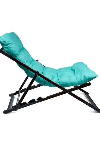 NORDVÄRK utendrs solstol, m. turkis pute, justerbar ryggsttte - svart metall