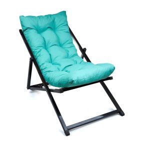 NORDVÄRK udendrs liggestol, m. turkis hynde, justerbar rygln - sort metal