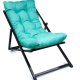 NORDVÄRK utendrs solstol, m. turkis pute, justerbar ryggsttte - svart metall