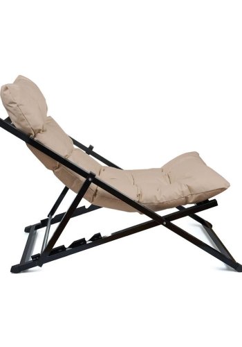 NORDVÄRK utendrs solstol, m. minkpute, justerbar ryggsttte - svart metall