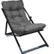 NORDVÄRK utendrs solstol, m. mrkegr pute, justerbar ryggsttte - svart metall