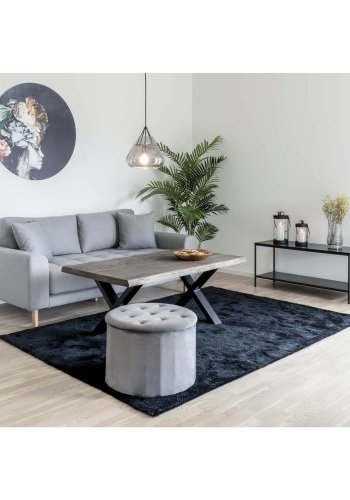 HOUSE NORDIC Vita TV-benk, m. hylle - sort melamin og sort stl (100x36)