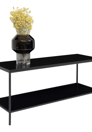 HOUSE NORDIC Vita TV-benk, m. hylle - sort melamin og sort stl (100x36)