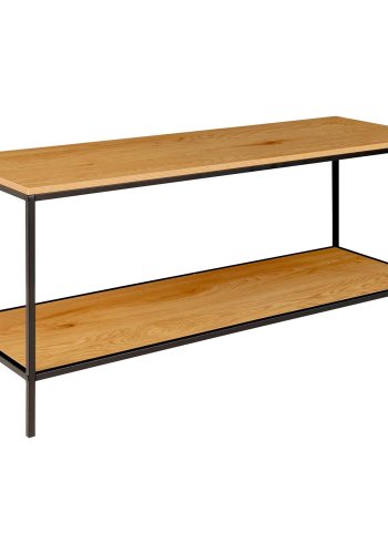 HOUSE NORDIC Vita TV-benk, m. hylle - naturlig melamin og sort stl (100x36)