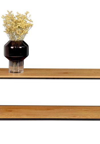 HOUSE NORDIC Vita TV-benk, m. hylle - naturlig melamin og sort stl (100x36)