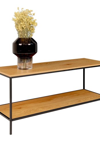 HOUSE NORDIC Vita TV-benk, m. hylle - naturlig melamin og sort stl (100x36)