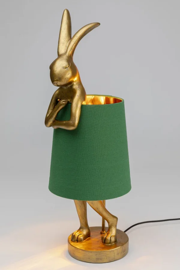 KARE DESIGN Animal Rabbit bordlampe - grnt lin og gull polyresin/stl