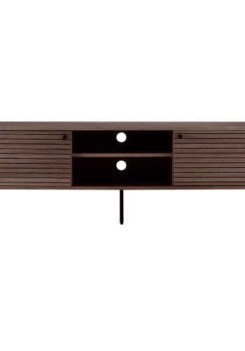 HOUSE NORDIC Kyoto TV-benk - TV-benk, 2 drer, 2 hyller, eikefiner, rkt, svarte metallben 150x40x50 cm