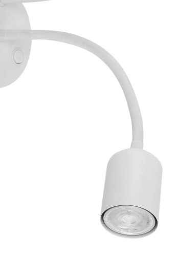 TK Maja vegglampe - hvitt stoff og hvitt metall