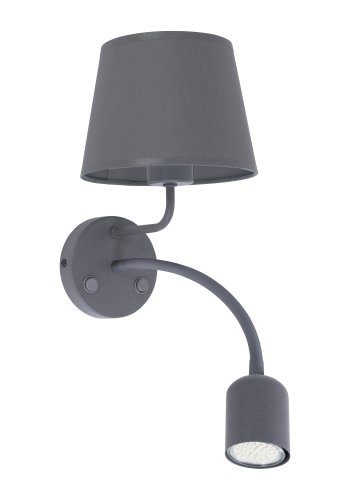 TK Maja vegglampe - grtt stoff og grtt metall