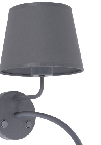 TK Maja vegglampe - grtt stoff og grtt metall