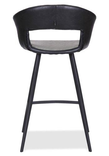 HOUSE OF SANDER Tora barkrakk, med rygg og fotsttte - svart kunstskinn og svart tre, hy