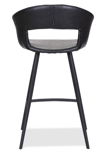 HOUSE OF SANDER Tora barkrakk, med ryggsttte og fotsttte - svart kunstskinn og svart metall