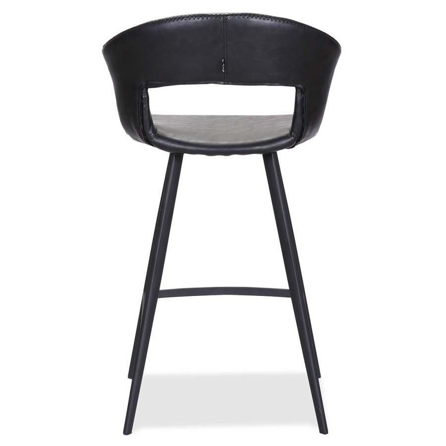 HOUSE OF SANDER Tora barkrakk, med ryggsttte og fotsttte - svart kunstskinn og svart metall