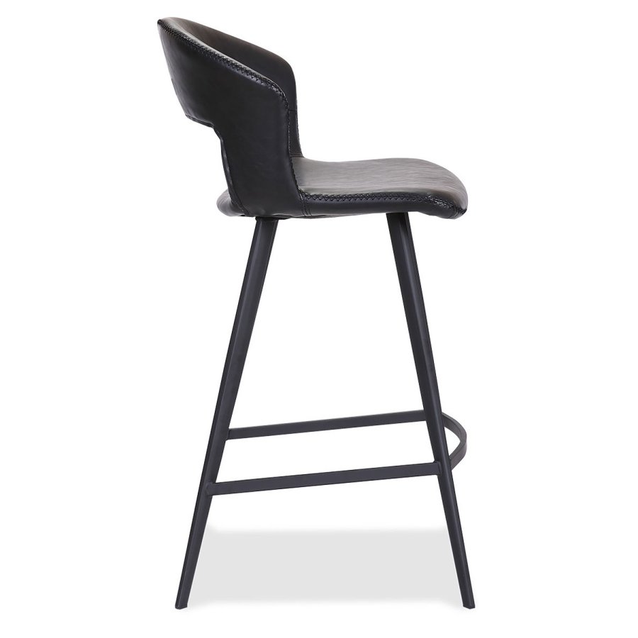 HOUSE OF SANDER Tora barkrakk, med ryggsttte og fotsttte - svart kunstskinn og svart metall