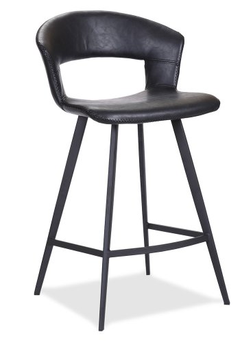 HOUSE OF SANDER Tora barkrakk, med ryggsttte og fotsttte - svart kunstskinn og svart metall