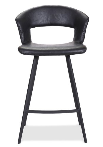 HOUSE OF SANDER Tora barkrakk, med ryggsttte og fotsttte - svart kunstskinn og svart metall