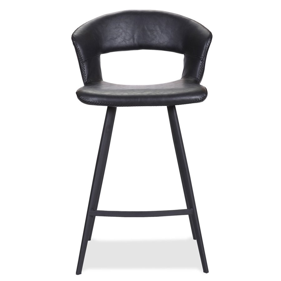 HOUSE OF SANDER Tora barkrakk, med ryggsttte og fotsttte - svart kunstskinn og svart metall