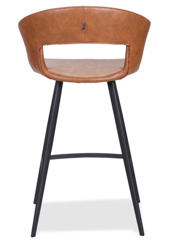 HOUSE OF SANDER Tora barkrakk, m. rygg og fotsttte - konjakkfarget kunstskinn og sort tre, hy