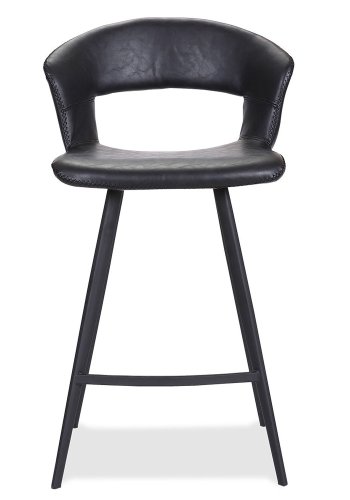 HOUSE OF SANDER Tora barkrakk, med rygg og fotsttte - svart kunstskinn og svart tre, hy