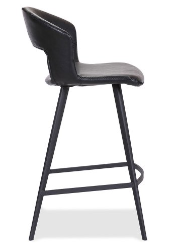 HOUSE OF SANDER Tora barkrakk, med rygg og fotsttte - svart kunstskinn og svart tre, hy