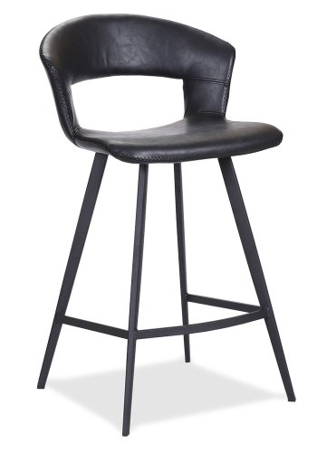 HOUSE OF SANDER Tora barkrakk, med rygg og fotsttte - svart kunstskinn og svart tre, hy