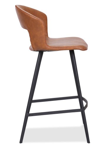 HOUSE OF SANDER Tora barkrakk, m. rygg og fotsttte - konjakkfarget kunstskinn og sort tre, hy